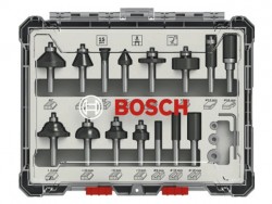 Bộ mũi phay thẳng và phay góc 15 món Bosch 2607017473