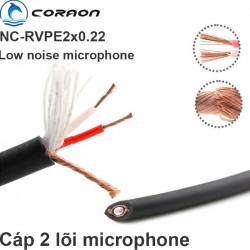 Cáp âm thanh 2 lõi Microphone Professional Low noise 2x0.22mm-6mm Coraon NC-RVPE2x0.22