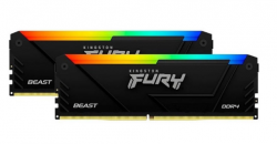 RAM DESKTOP KINGSTON FURY BEAST RGB (KF436C17BB2AK2/16) 16GB (2X8GB) DDR4 3600MHZ