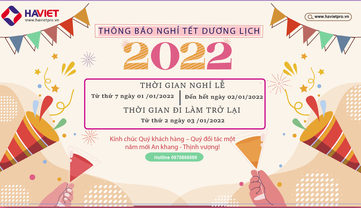 Hà Việt Pro Thông báo nghỉ Tết Dương Lịch năm 2022