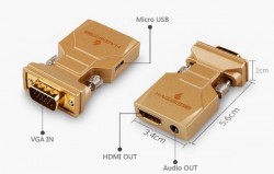 Đầu chuyển đổi VGA+Audio sang HDMI Hagibis vỏ kim loại