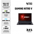 Laptop Acer Gaming Nitro V ANV15-51-58AN NH.QNASV.001 (Intel Core i5-13420H |RTX 2050 4GB GDDR6 | 8GB | 512GB | 15.6 inch FHD | Win 11 | Obsidian Black)