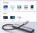 Hub USB Type-C 5 trong 1 ra HDMI 4K@30Hz, USB 2.0, USB 3.0, Sạc PD 100W Ugreen 15495 cao cấp