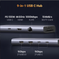 Hub USB-C 9 in 1 Ugreen 15375 CM498 HDMI 4K 60Hz, RJ45 1Gbps, USB 3.0, SD TF with PD 100W