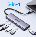 Hub USB Type-C 5 trong 1 Ugreen 15596 CM511, 1x HDMI 4K@30Hz, 3x USB-A 3.0, USB-C PD 100W