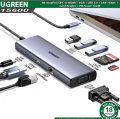 Bộ chuyển USB C to HDMI + VGA + USB 3.0 + LAN 1Gbps + Card Reader + PD Power 100W Ugreen 15600