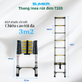 Thang rút inox SUMIKA T320, đai đen, chiều cao 3.2m