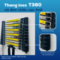 Thang rút inox SUMIKA T380, đai đen, chiều cao 3.8m