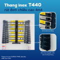 Thang rút inox SUMIKA T440, đai đen, chiều cao 4.4m