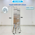 Thang nhôm gấp 4 đoạn SUMIKA SK605, chữ A cao 2.9m, chữ I cao 5.8m