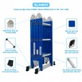 Thang inox gấp 4 đoạn Sumika SKS603, chữ A cao 1.7m, chữ I cao 3.4m