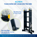 Thang nhôm gấp 4 đoạn SUMIKA SKM205 NEW, chữ A 2.9m, chữ I 5.8m