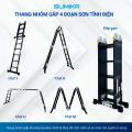 Thang nhôm gấp 4 đoạn SUMIKA SKM205 NEW, chữ A 2.9m, chữ I 5.8m