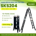 Thang nhôm gấp 4 đoạn SUMIKA SKS204, chữ A cao 2.35m, chữ I cao 4.6m