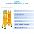 Thang nhôm gấp 4 đoạn JUMBO B203, chữ A cao 1.7m