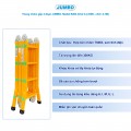 Thang nhôm gấp 4 đoạn JUMBO B204, chữ A cao 2.35m