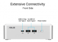 Bộ Mini PC Asus NUC 15 PRO RNUC15CRSU500000I (Intel Core Ultra 5 225H | Intel Arc GPU | 2xDDR5-6400 | 2xNVMe | 2x HDMI 2.1 | 2x Thunderbolt | VESA MOUNT | WHITE)