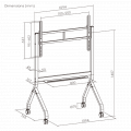 TTF19H-612FW: Bộ chân đế di động chuyên dụng cho màn hình tương tác/ màn hình hiển thị/ TV chịu được trọng lượng lên đến 110 inch / 120 kg