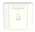 Mặt ổ cắm mạng Panduit NetKey 86x86mm 1 Port có nắp che NKFPL86F1SAW – Keystone – Màu trắng Arctic White