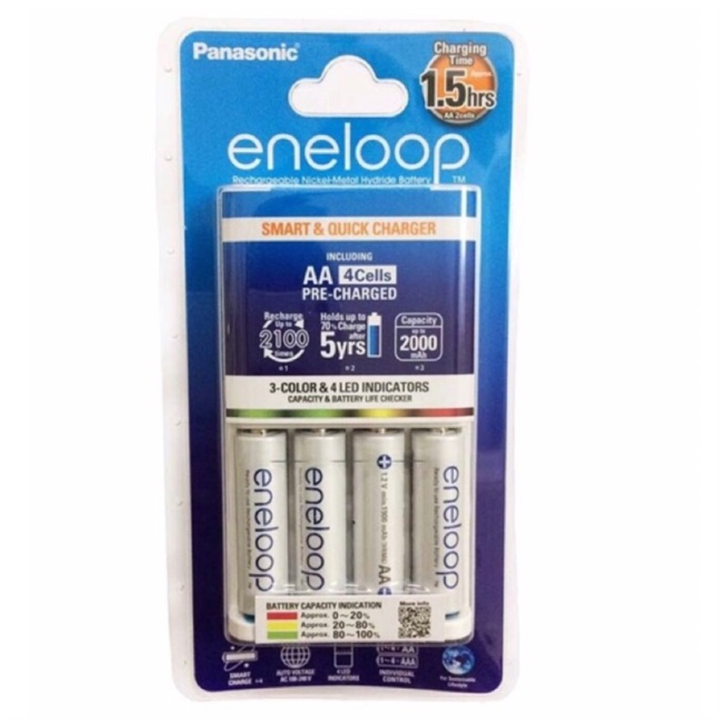 Bộ pin sạc nhanh Panasonic AA/ AAA KJ55 (4 viên AA 2000mAh)