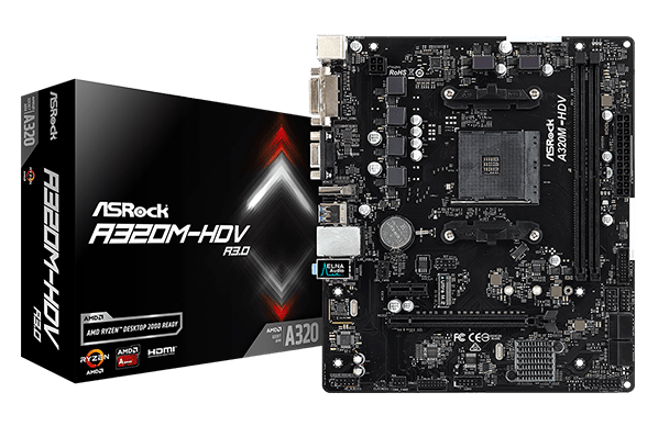 Main Asrock A320M-HDV (Chipset AMD A320/ Socket AM4/ VGA onboard)