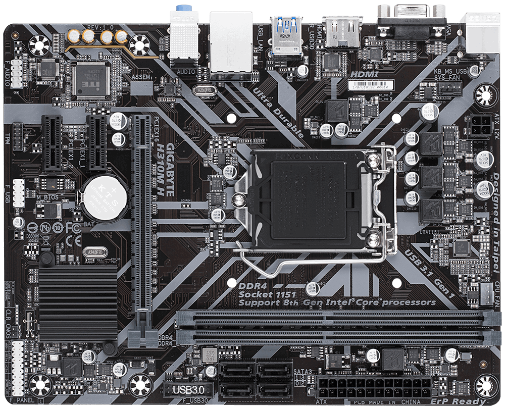 Main Gigabyte H310M-H (Chipset Intel H310/ Socket LGA1151/ VGA onboard)