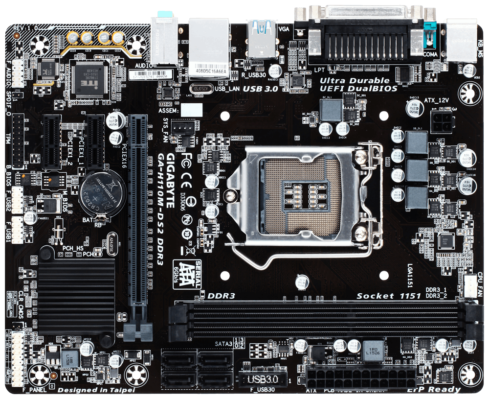 Main Gigabyte H110M-DS2 (Chipset Intel H110/ Socket LGA1151/ VGA onboard)