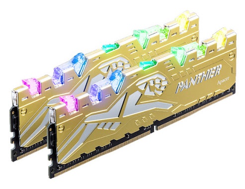 RAM (kit) Apacer Panther Rage RGB DDR4 (2x8) 16Gb 3200 Silver-Golden