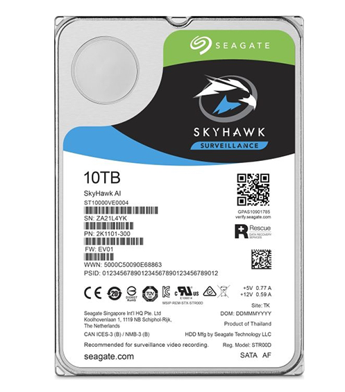 Ổ cứng Seagate Skyhawk AI 10Tb 6Gb/s, 256MB cache, 7200rpm SATA3 (ST10000VE0008)