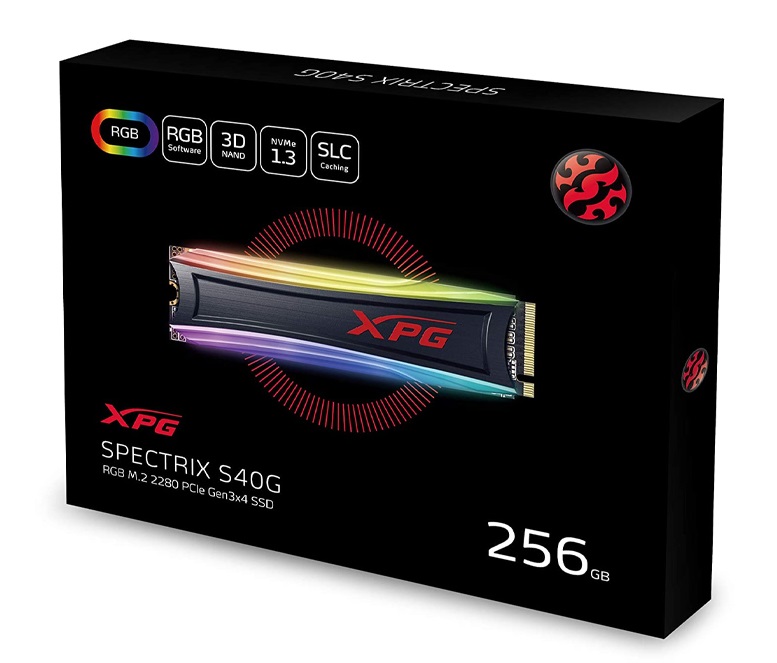 Ổ SSD Adata SPECTRIX S40G LED RGB 512Gb NVMe M2.2280 (đọc: 3500MB/s /ghi: 2400MB/s)