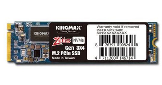 Ổ SSD Kingmax PX3480 256Gb PCIe NVMe Gen 3.0x4 M2.2280 (đọc: 3000MBps /ghi: 1000MBps)