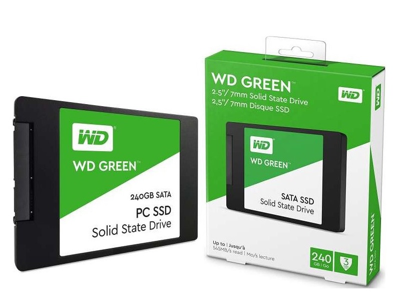 Ổ SSD Western Green 240Gb SATA3 3D NAND (đọc: 545MB/s /ghi: 465MB/s)