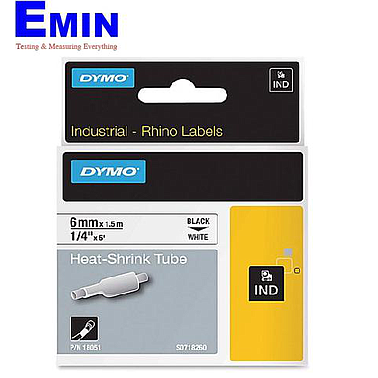 Tem nhãn công nghiệp ống co nhiệt Rhino Dymo  6mm trắng 63020771 (6mm x 1.5m)
