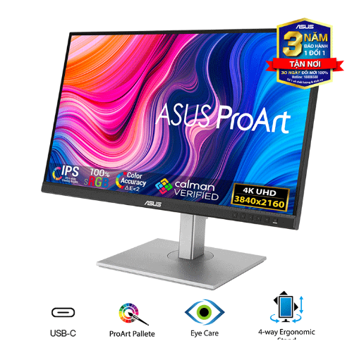 Màn hình Asus ProArt PA279CV (27inch/4k/IPS/60hz/5ms/HDMI+DP+USB-C+Audio/Loa)