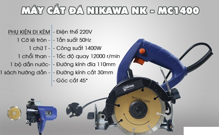 Máy cắt gạch, đá đa năng Nikawa NK-MC1400