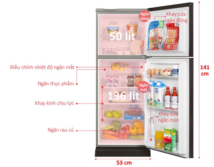 Tủ lạnh AQUA Inverter 186 lít AQR-I209DN(DC)