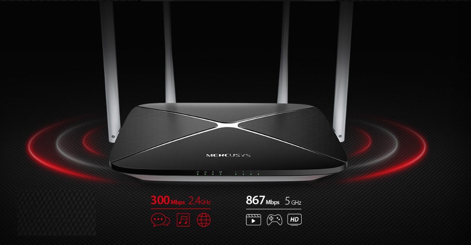 Thiết bị mạng Router Mercusys 1200Mbps 4 Râu AC12
