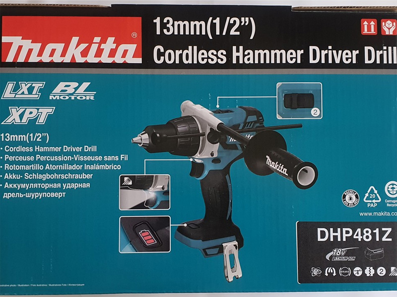 Máy khoan động lực dùng pin 18V Makita DHP481Z (chưa pin, sạc)