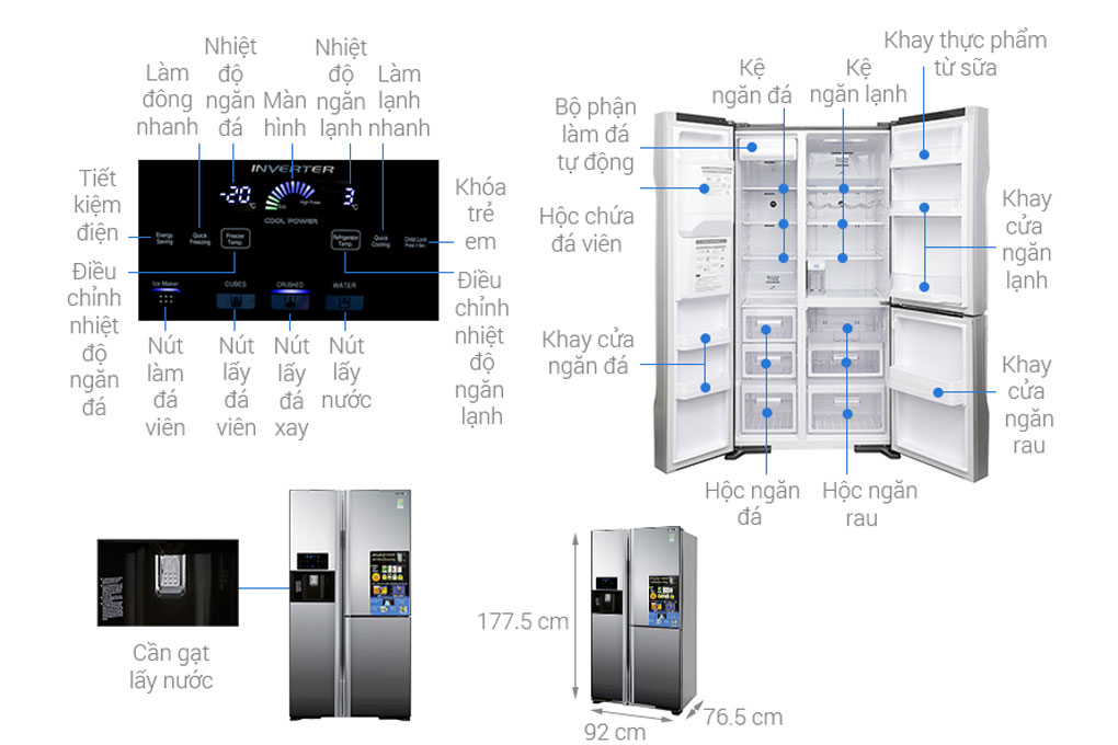 Tủ lạnh Hitachi Inverter 584 lít R-M700GPGV2X (MIR)