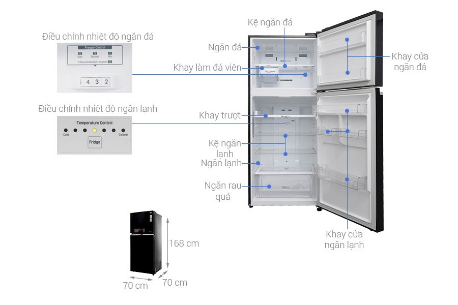 Tủ lạnh LG Inverter GN-L422GB 410 lít