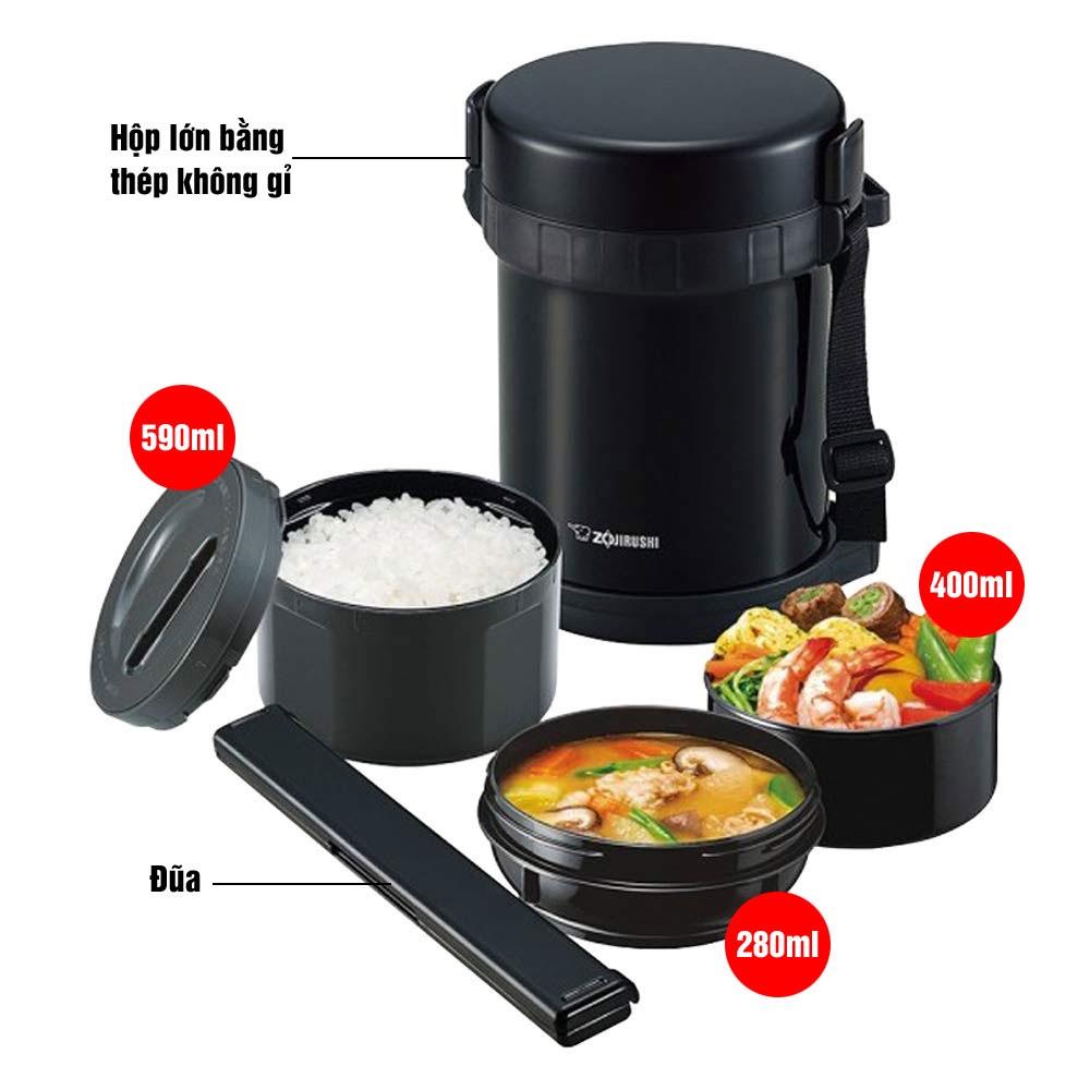 Cặp lồng cơm giữ nhiệt Zojirushi GH18 - 3 ngăn