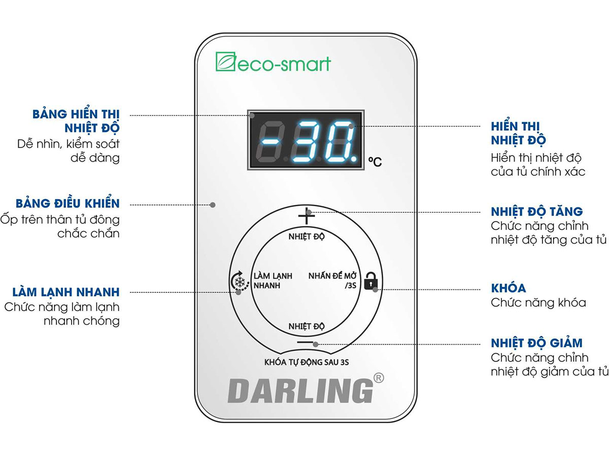 Tủ đông mát thông minh Darling 2 ngăn DMF-7699WS-2 - 770 lít