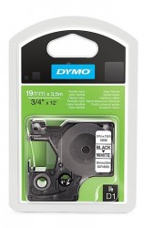 Tem nhãn Dymo D1 19mm x 3.5m nhựa nylon dẻo chữ đen trên nền trắng 63020711