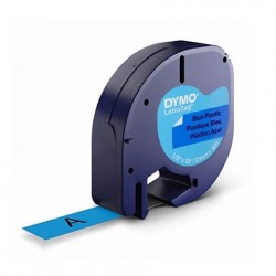 Tem in nhãn Dymo LetraTag nhựa xanh dương 63020747  (12mm x 4m)