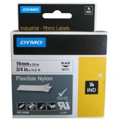 Tem nhãn công nghiệp nhựa nylon dẻo Rhino 19mm trắng 63020767 (19mm x 3.5m)