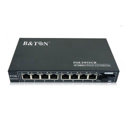 Switch PoE BTON 8 port 10/100M + Fiber BT -6108 FE -25A