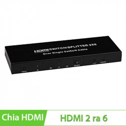 Bộ chuyển mạch HDMI 2x6 qua cáp mạng 60 CAT5E, 6