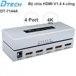 Bộ chia HD 1 ra 4 - HDMI splitter 1 in 4 out 4K2K 3D DTECH DT-7144A