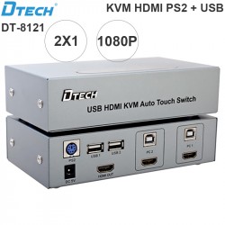 KVM Switch HDMI 2 ra 1 hỗ trợ fullHD, 3D Dtech DT-8121