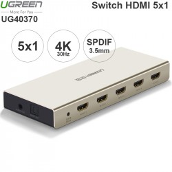 Switch 5x1 HDMI 4K 30Hz Audio SPDIF 3.5mm output Ugreen 40370